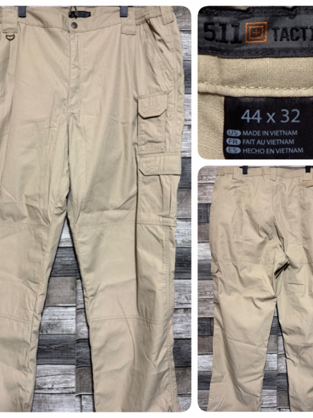 5.11 Regular Fit Taclite Pro Ripstop Cargo Pants Men’s 44x32 Beige Style 74273